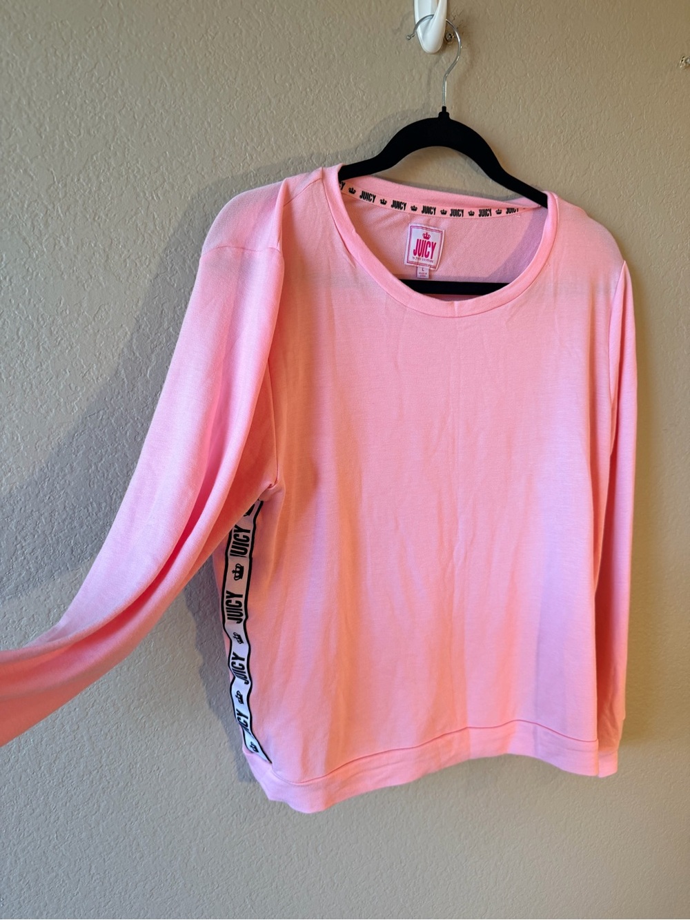 Juicy Couture Light Pink Pajama Set (Top/Pants) with Side Logo